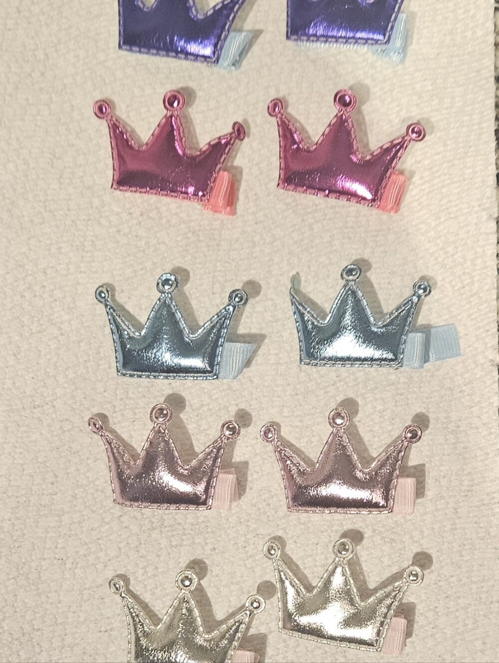 Mini Crown Hair Clips Set Of Ten